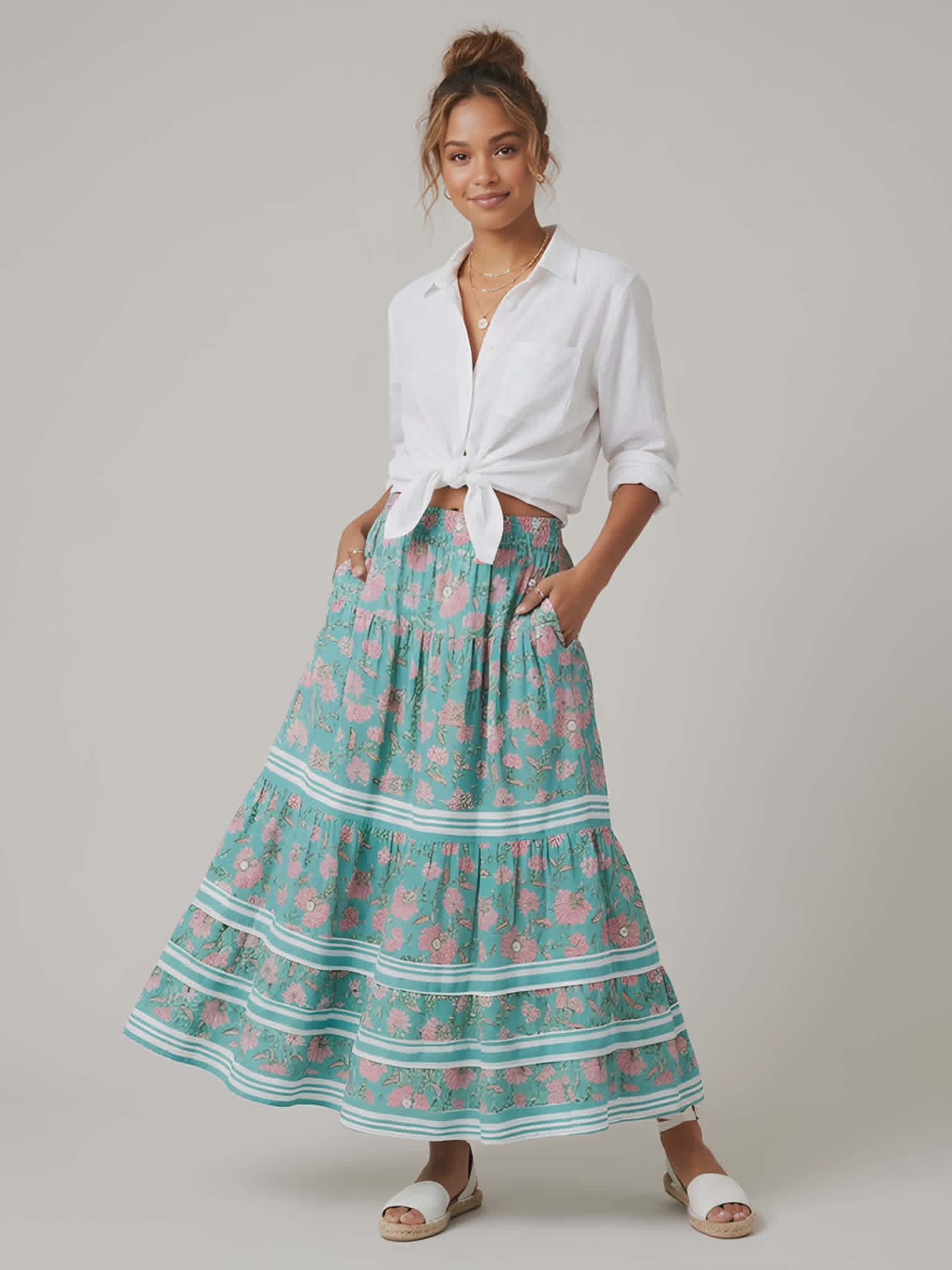 Floral Boho Maxi Skirt - The Eighth Letter