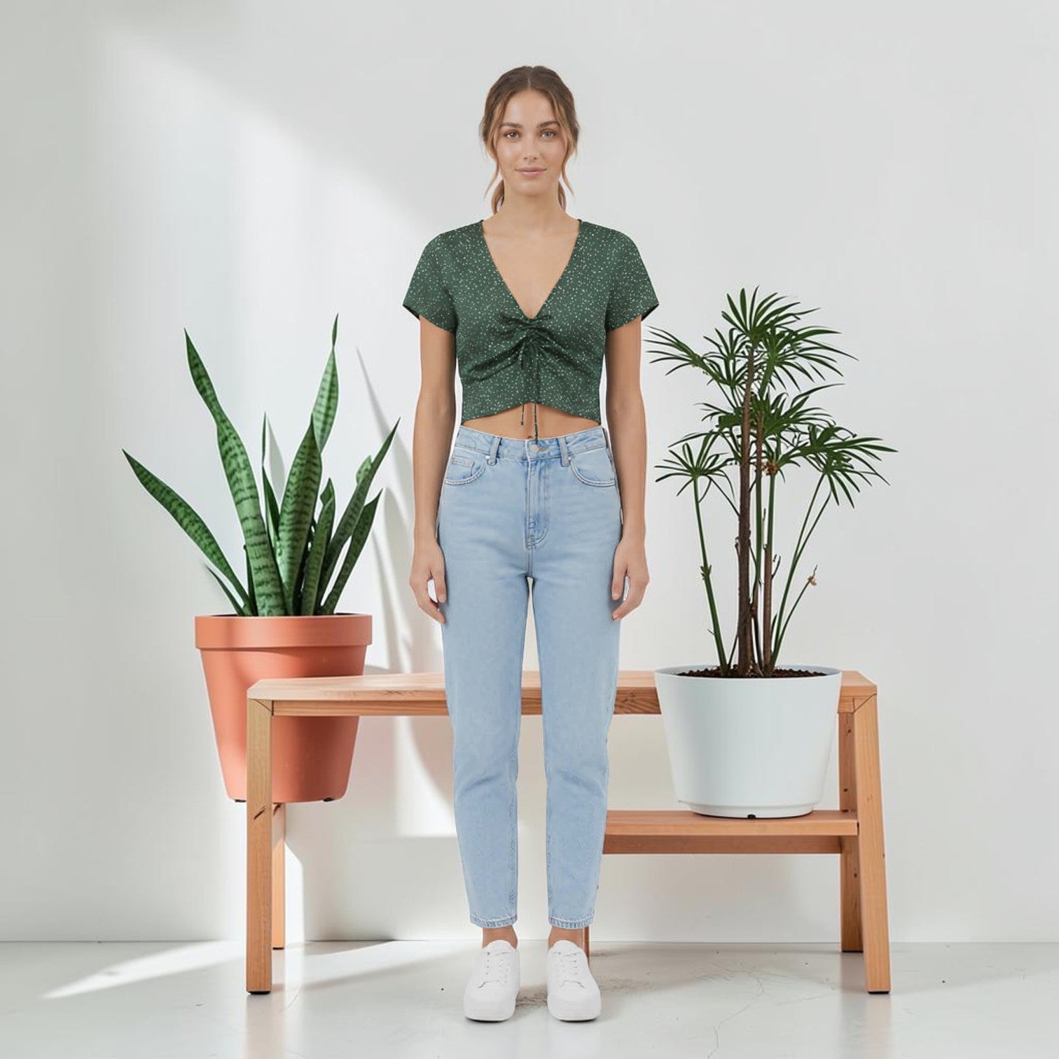 Green Polka Dot Crop Top - Perfect Stranger