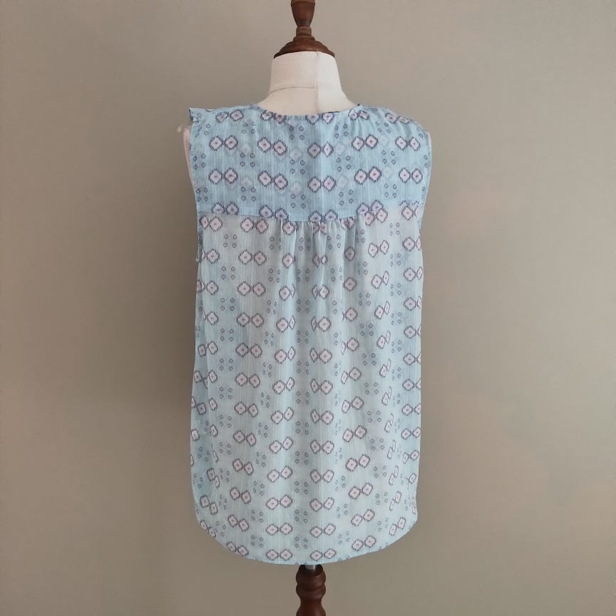 Blue Ruffle Front Top - Jeanswest