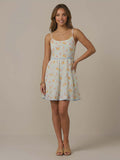 Blue Floral Strappy Dress - Piping Hot