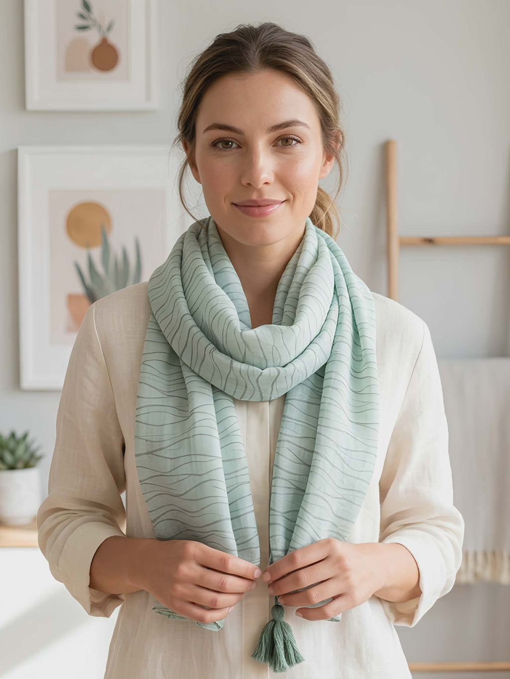 Green Pattern Scarf