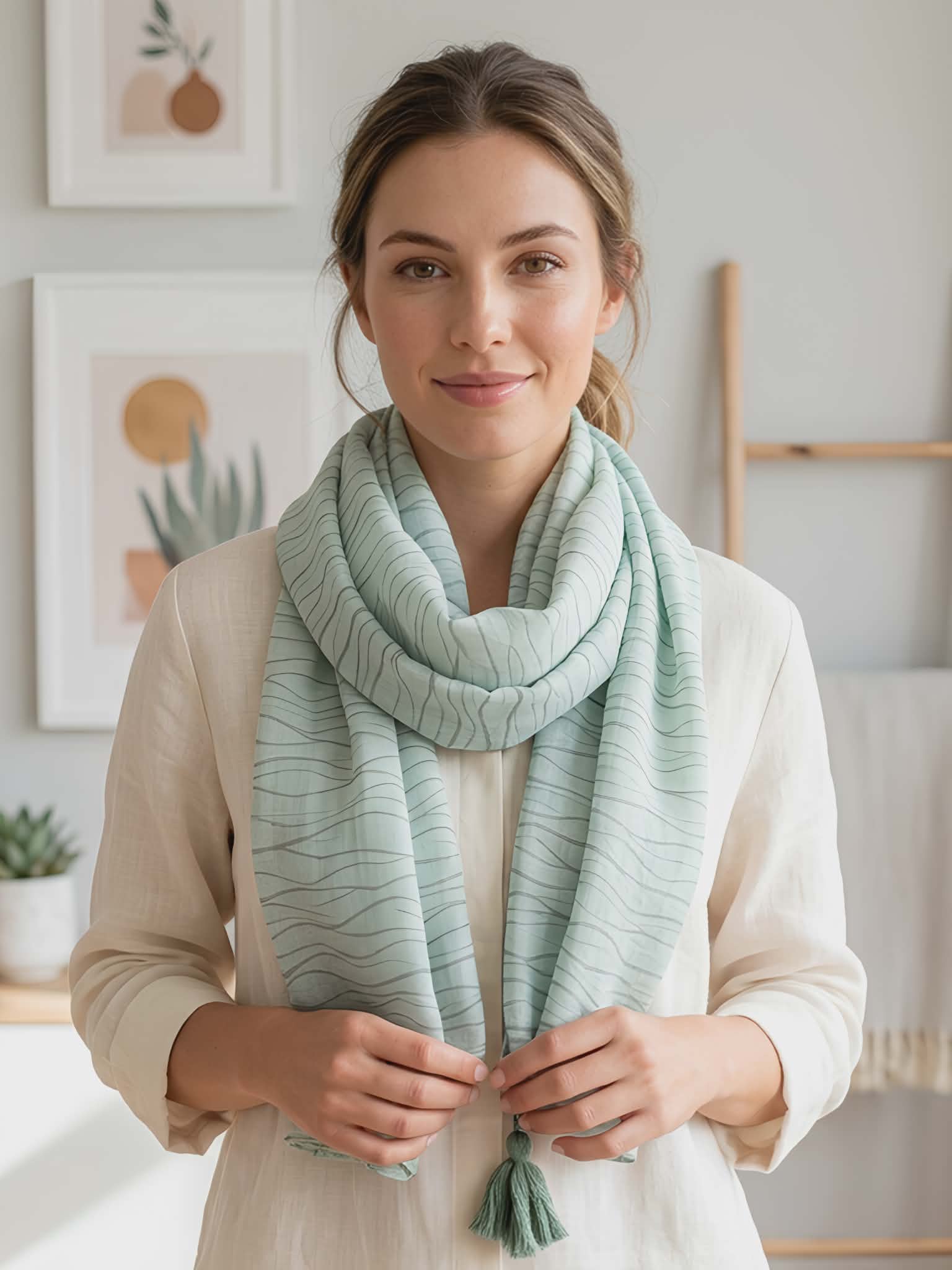 Green Pattern Scarf