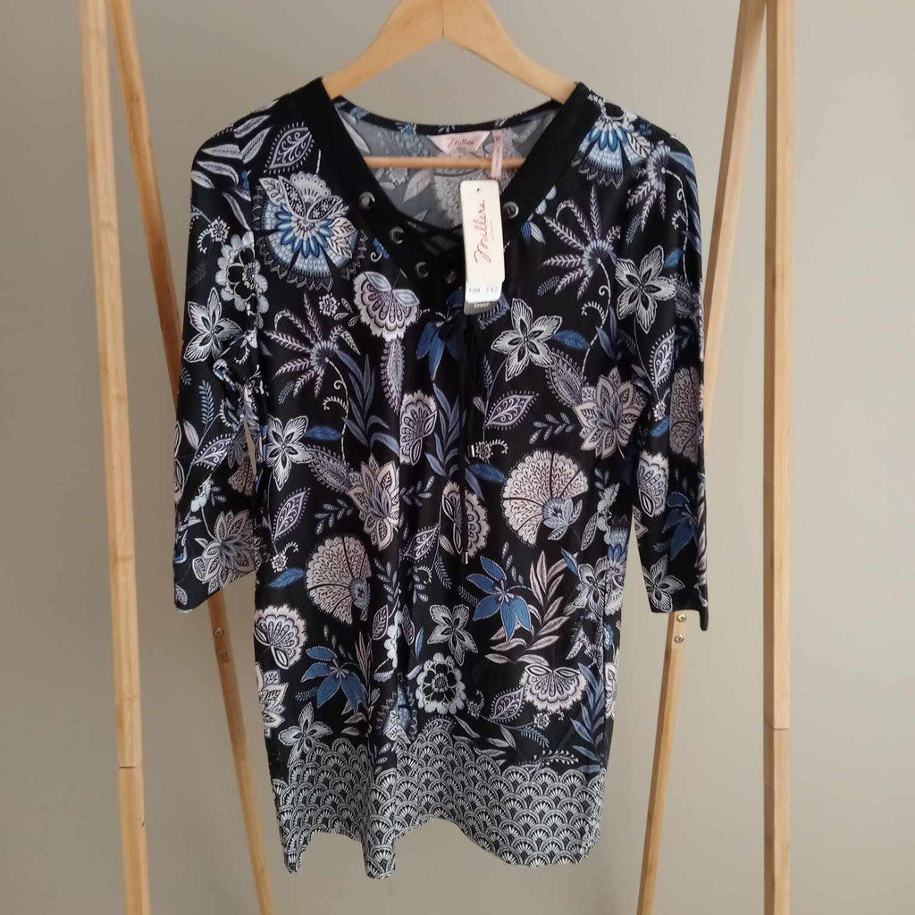 Black Floral Tunic Top - Millers