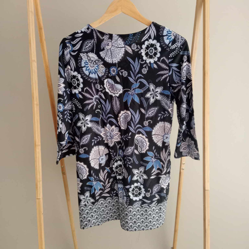 Black Floral Tunic Top - Millers