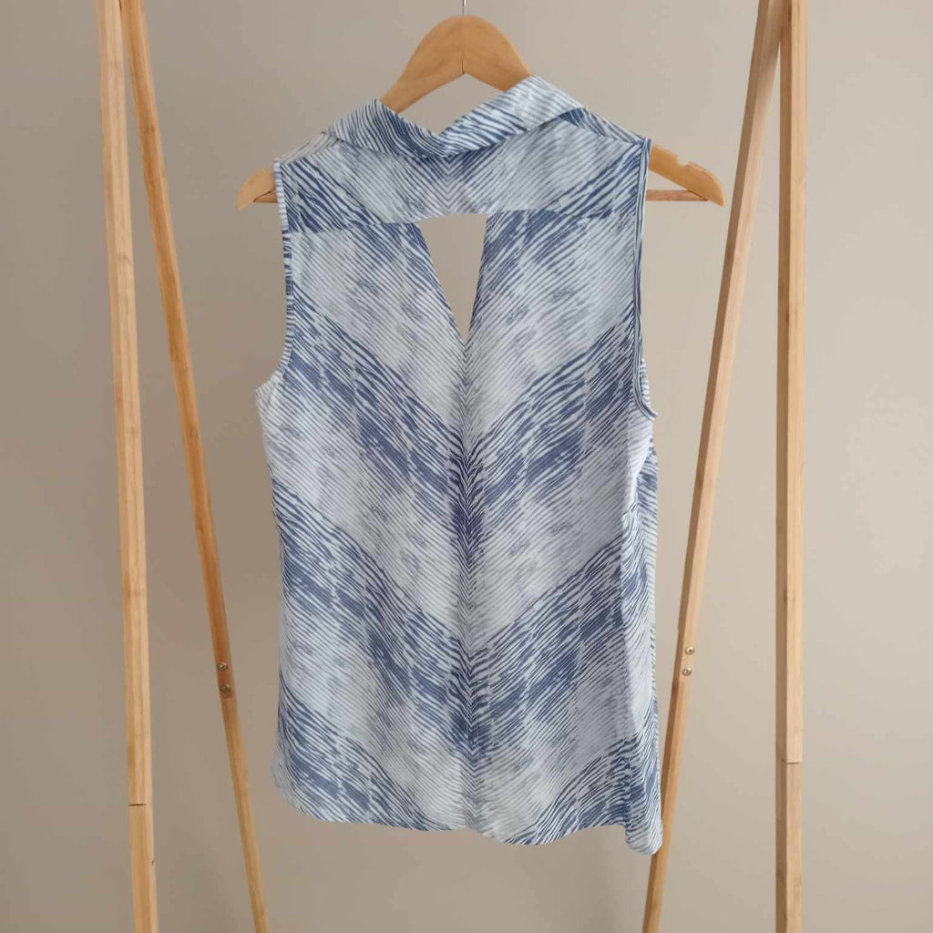 Blue Sheer Cut Out Top- Jeanswest