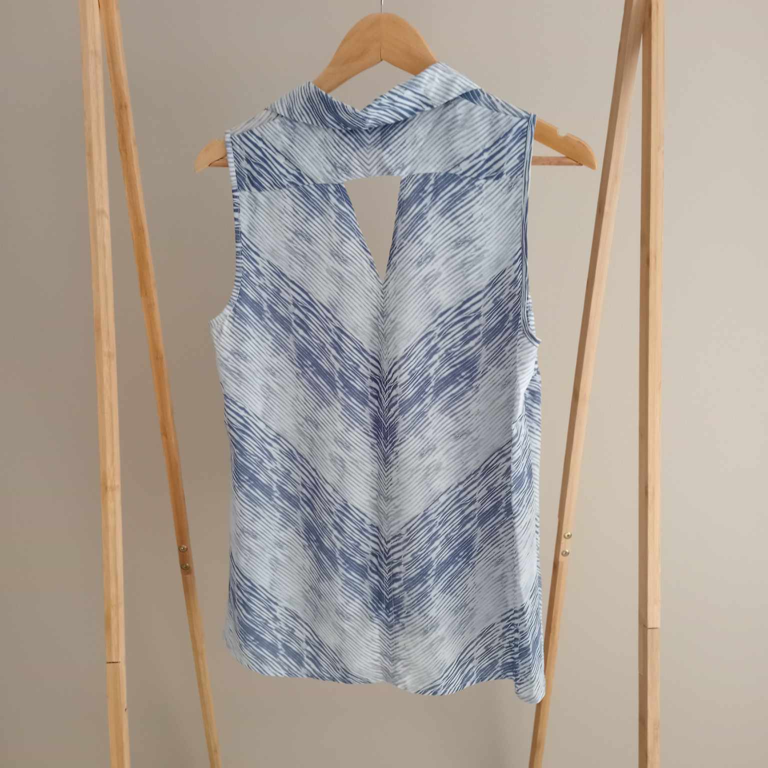 Blue Sheer Cut Out Top- Jeanswest