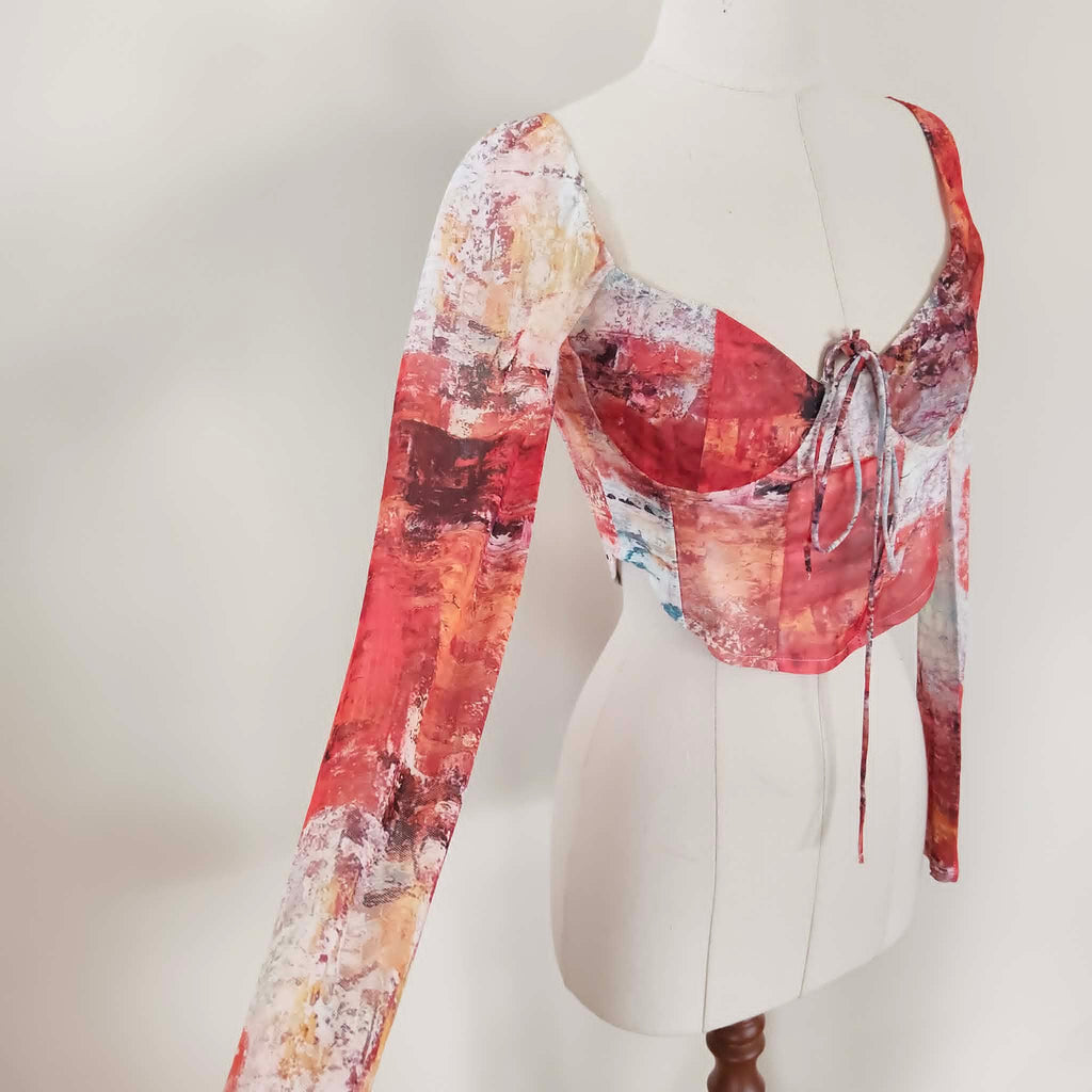 Orange Boned Crop Top - Outcast