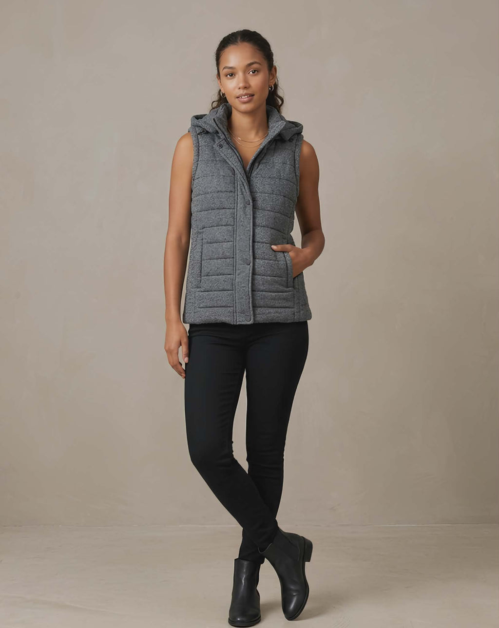 Grey Sleeveless Jacket - Seed Heritage