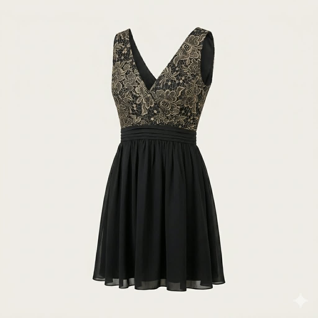 Black & Gold Dress - Little Mistress London