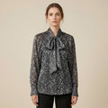 Black & Grey Leopard Print Sheer Top - Mango