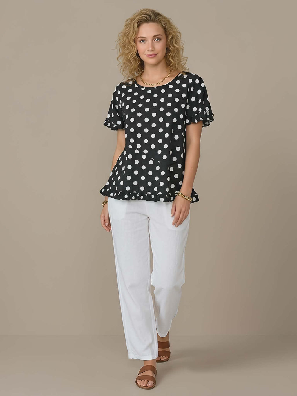 Black Polka Dot Top - Cali & Co