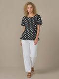 Black Polka Dot Top - Cali & Co