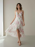 White Floral Wrap Dress - White Closet