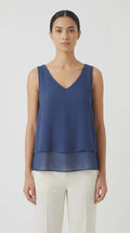 Blue Tank Blouse - La Mode