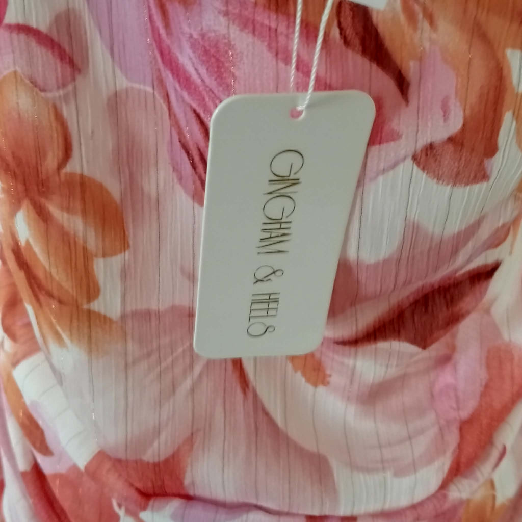 Peach One Shoulder Dress - Gingham & Heels