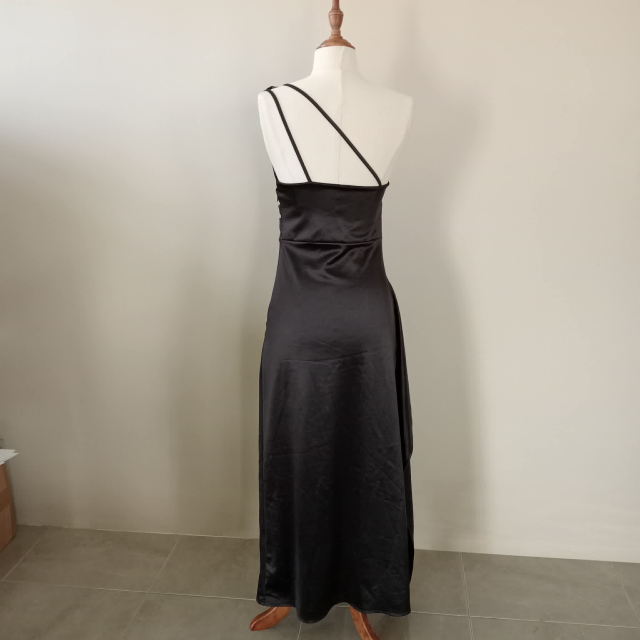 One Shoulder Black Formal Dress - Shein