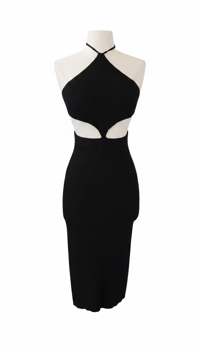 Black Knit Bodycon Dress - My Girl