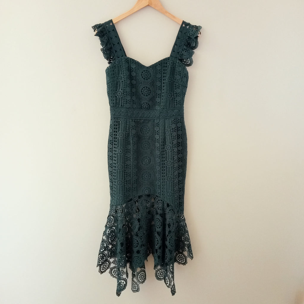 Forest Green Lace Dress - Two Sisters