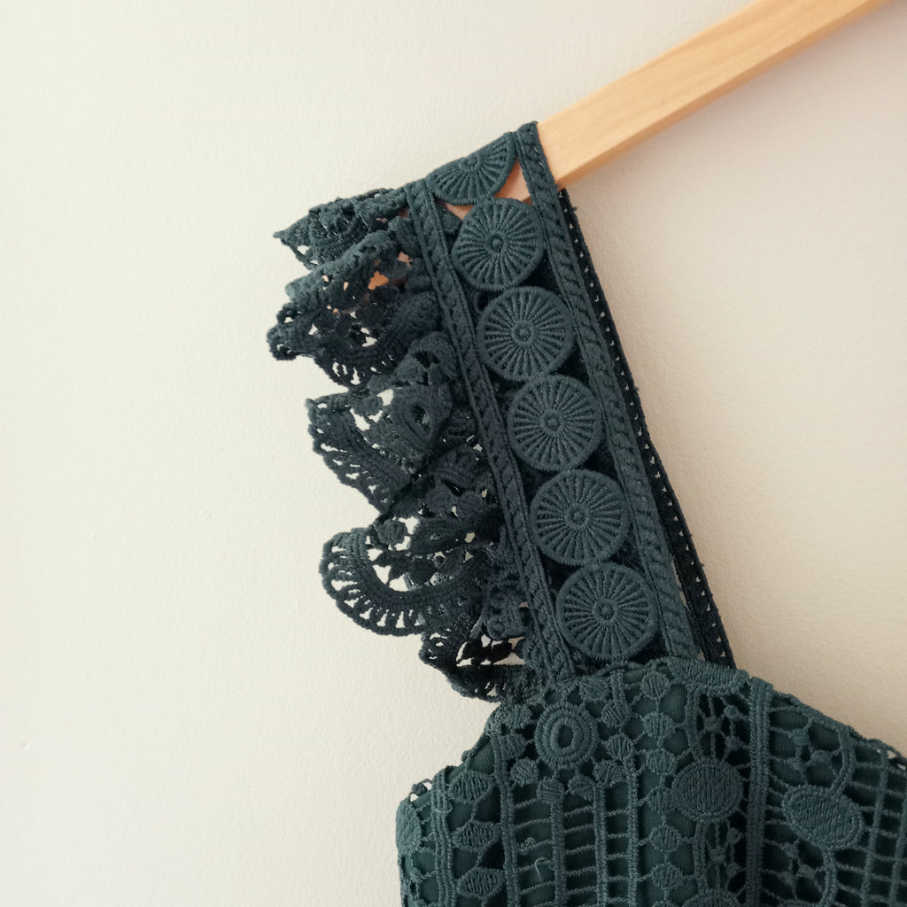 Forest Green Lace Dress - Two Sisters