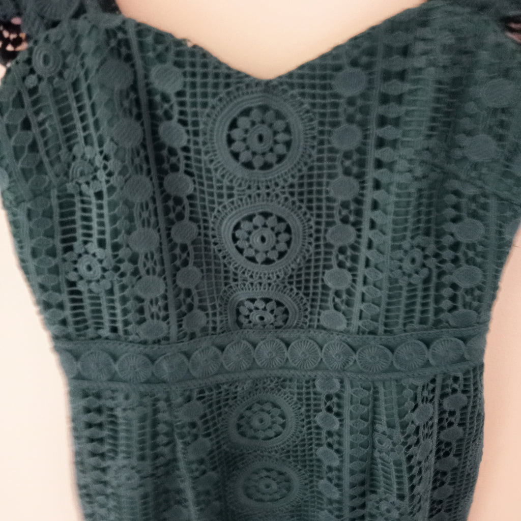 Forest Green Lace Dress - Two Sisters