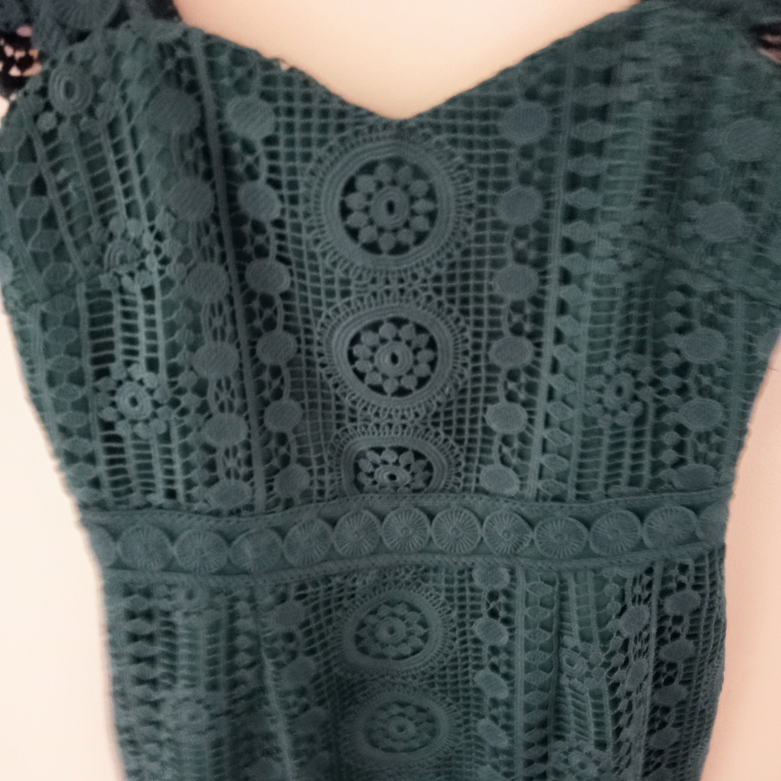 Forest Green Lace Dress - Two Sisters