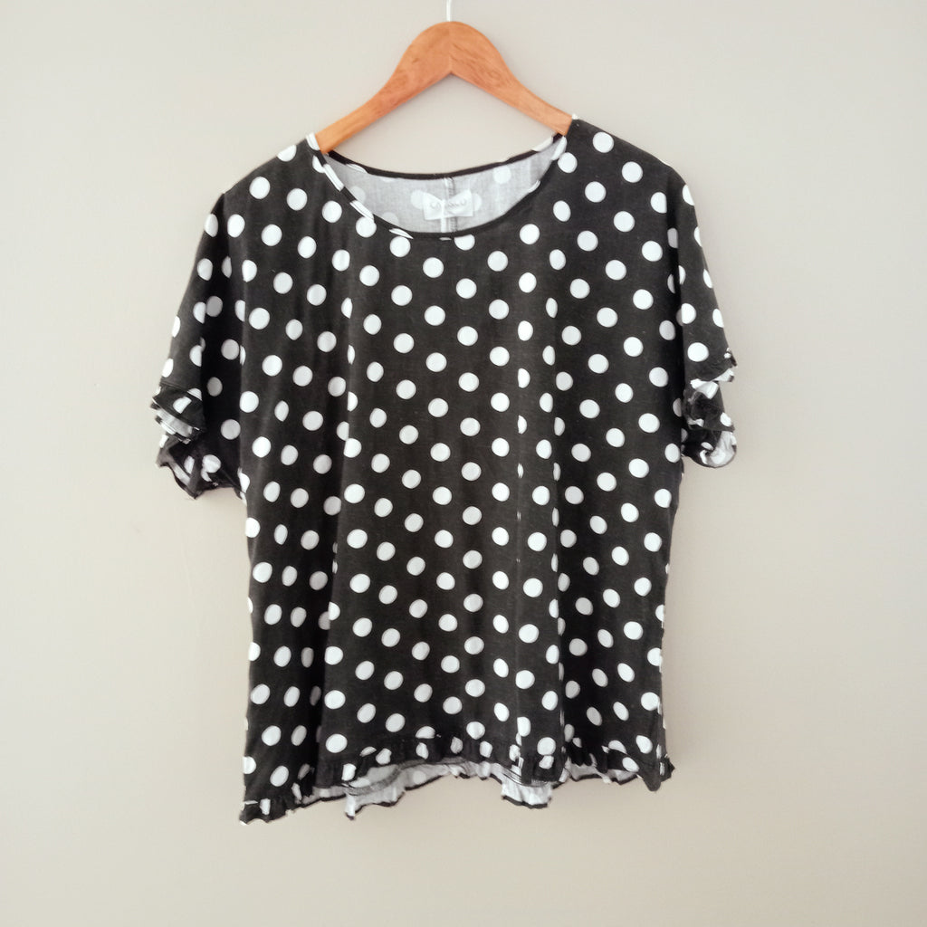 Black Polka Dot Top - Cali & Co
