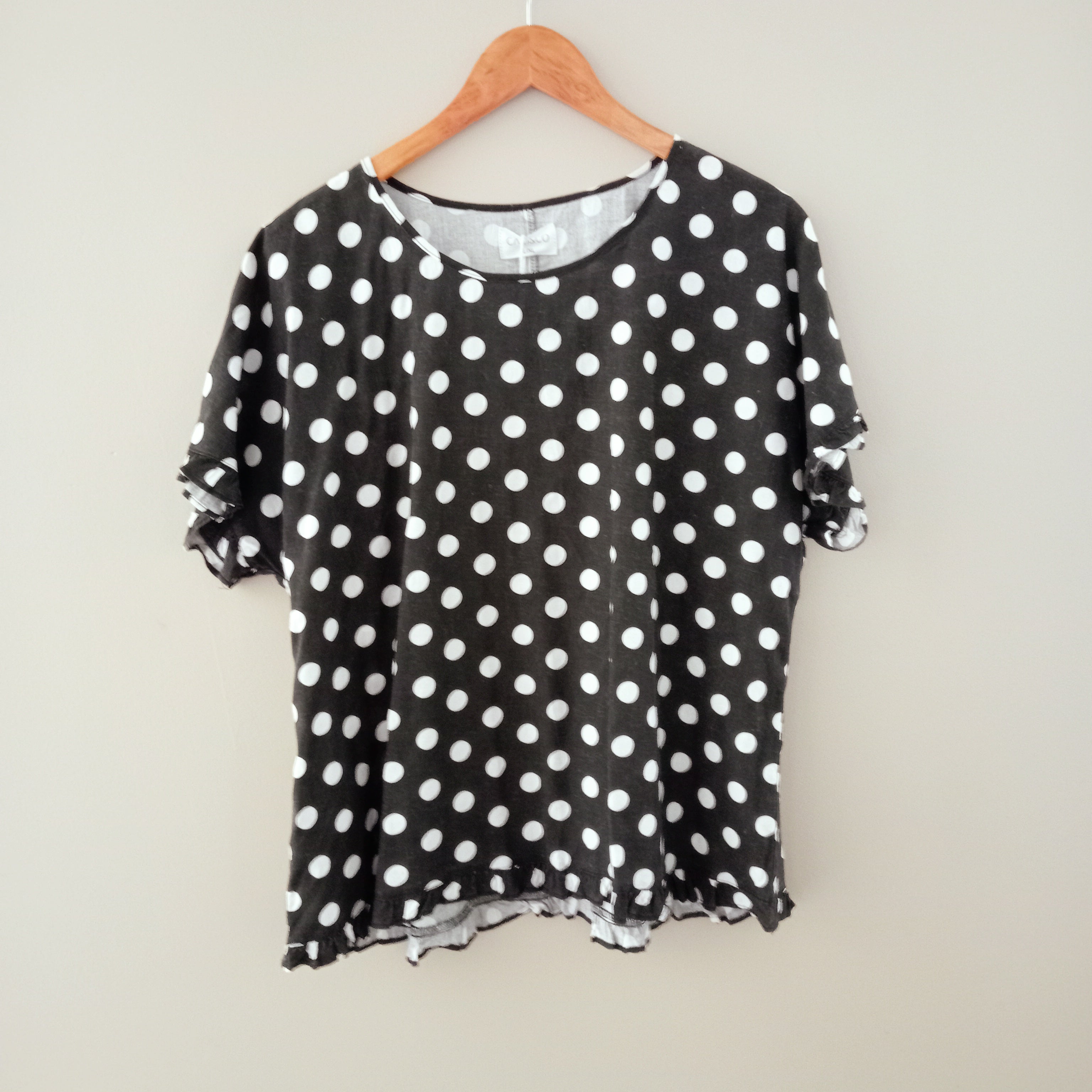 Black Polka Dot Top - Cali & Co
