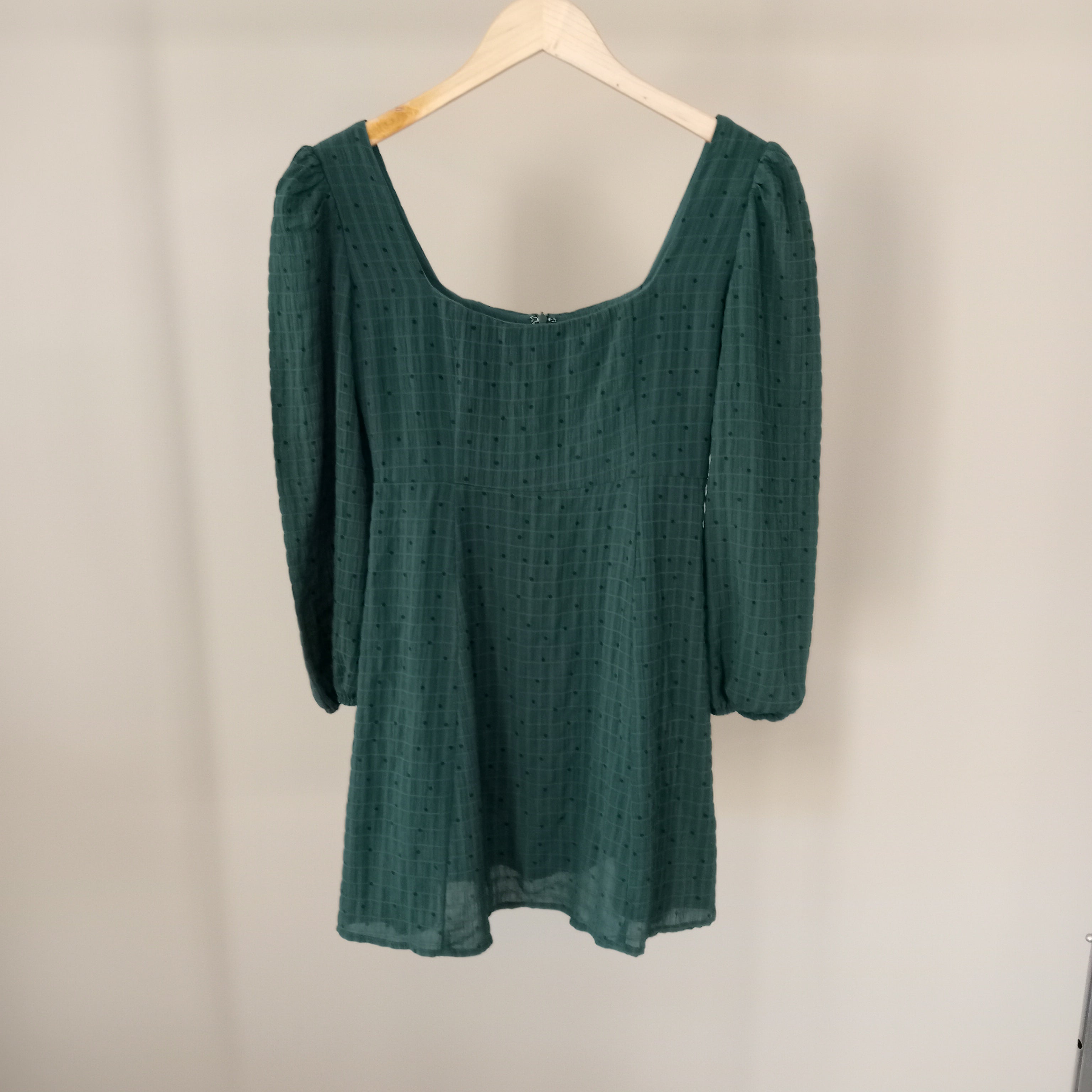 Forest Green Square Neckline Dress - Showpo