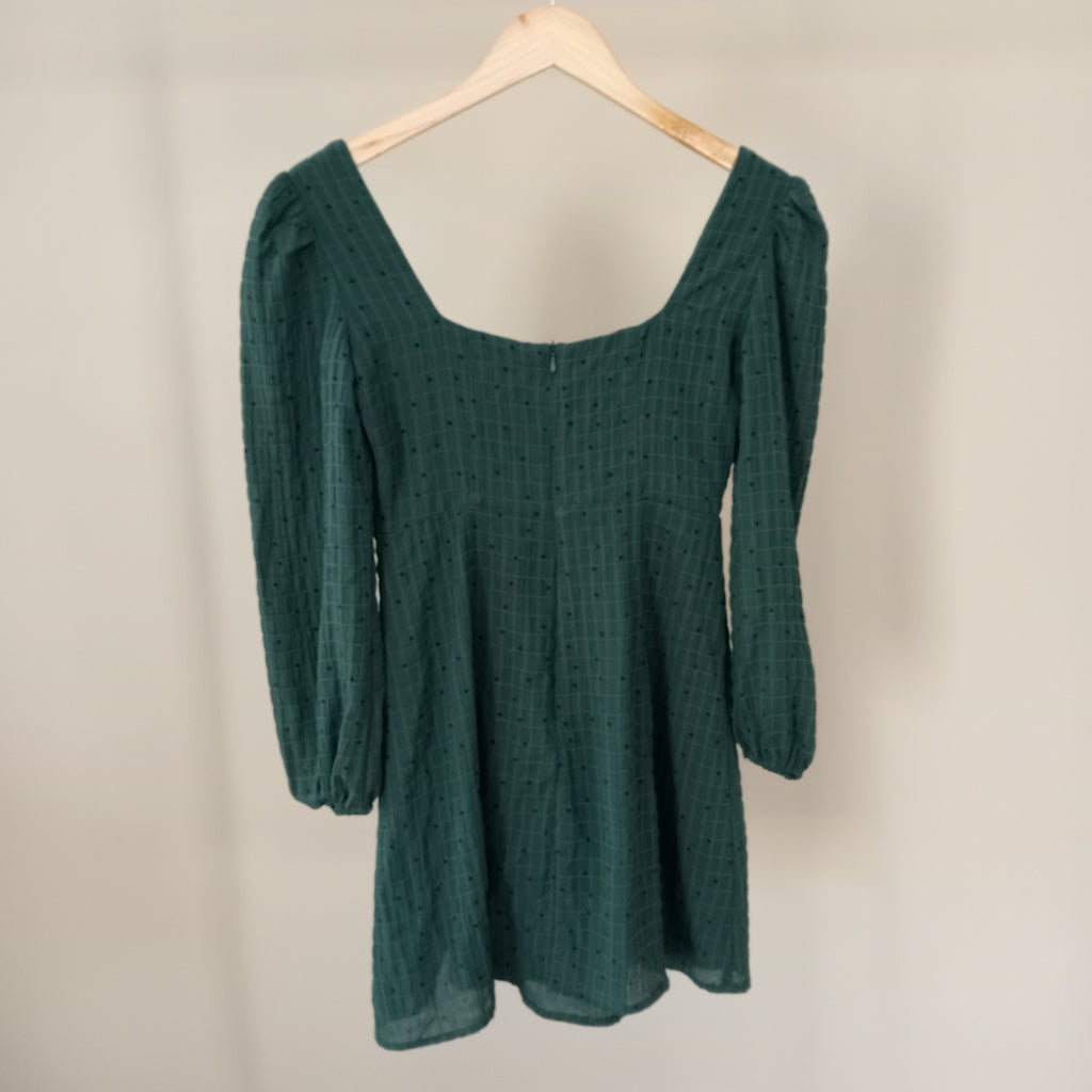 Forest Green Square Neckline Dress - Showpo