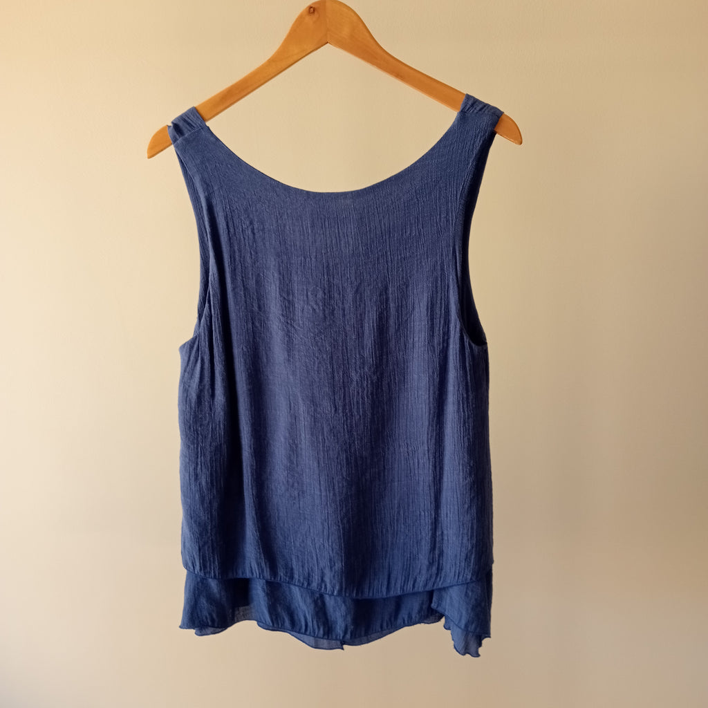 Blue Tank Blouse - La Mode