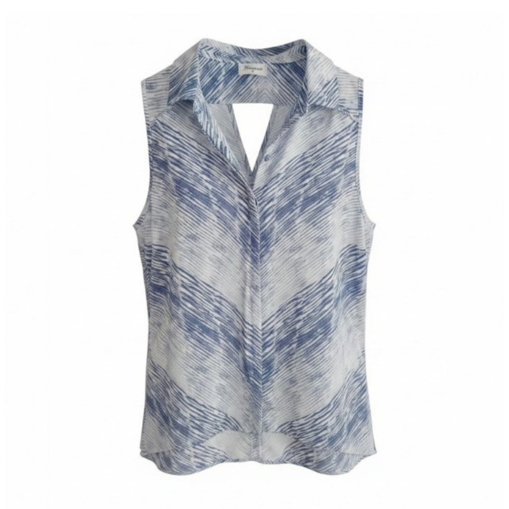 Blue Sheer Cut Out Top- Jeanswest
