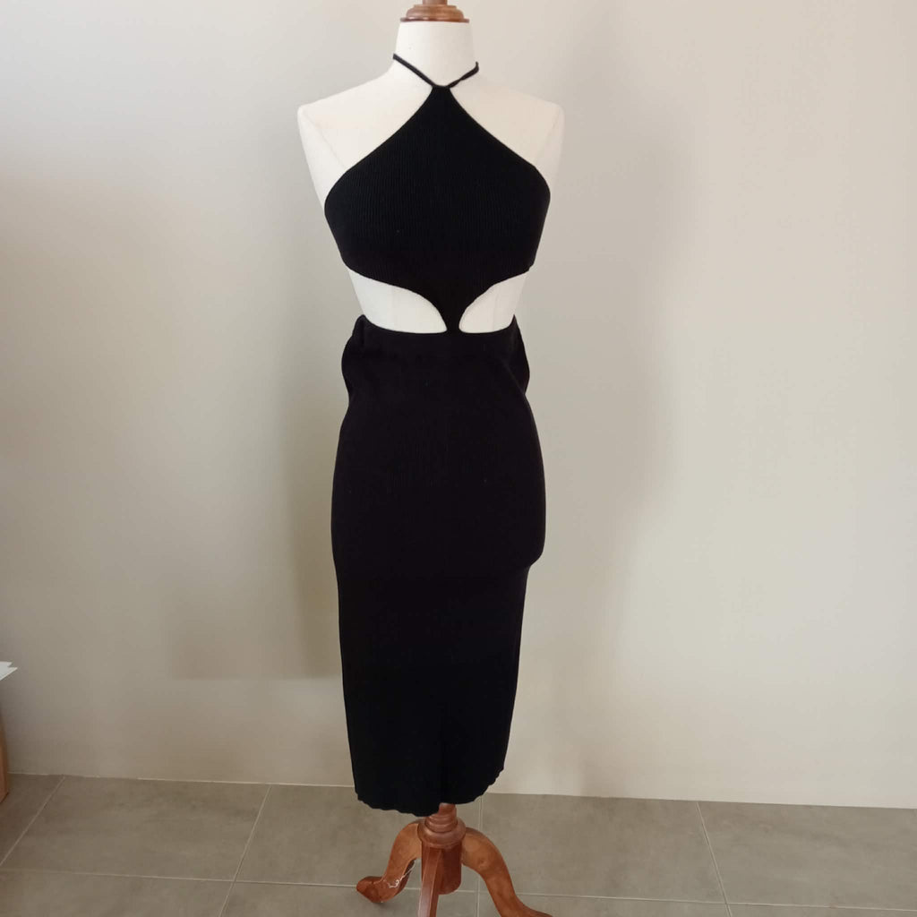 Black Knit Bodycon Dress - My Girl