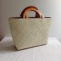 Tote Bag With Wooden Handles - Kayu