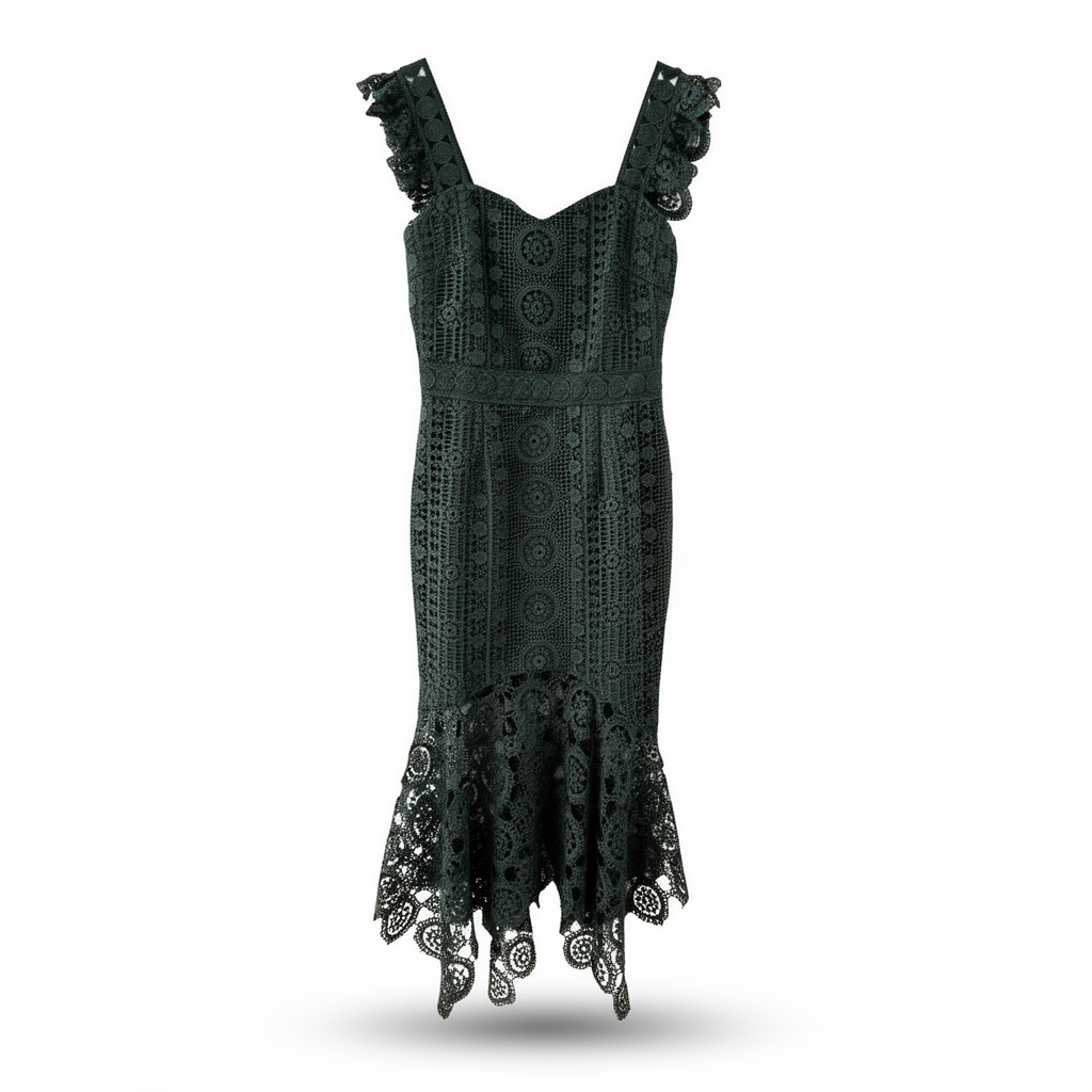 Forest Green Lace Dress - Two Sisters