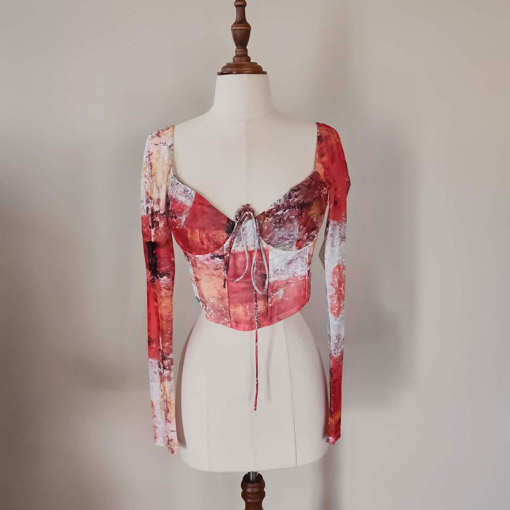 Orange Boned Crop Top - Outcast