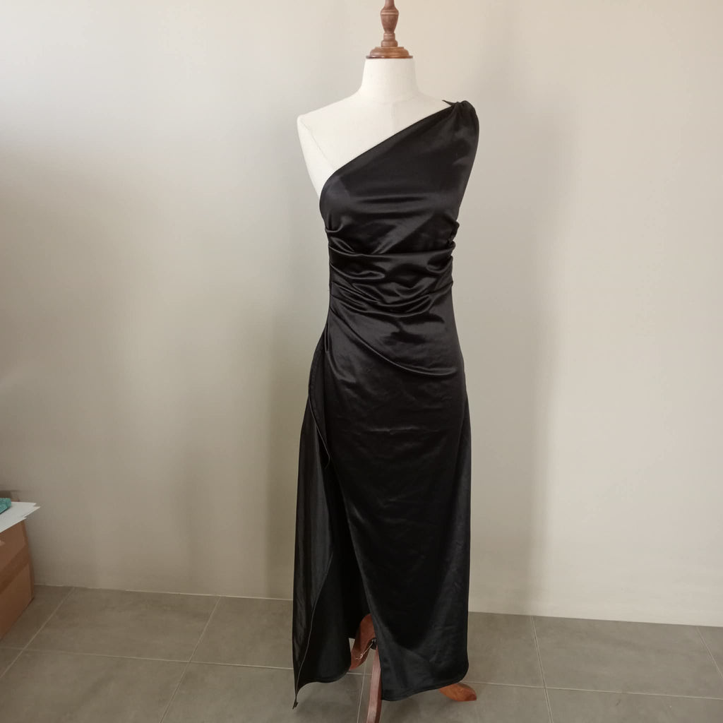One Shoulder Black Formal Dress - Shein