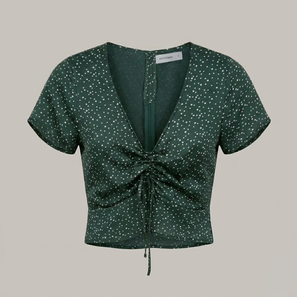 Green Polka Dot Crop Top - Perfect Stranger