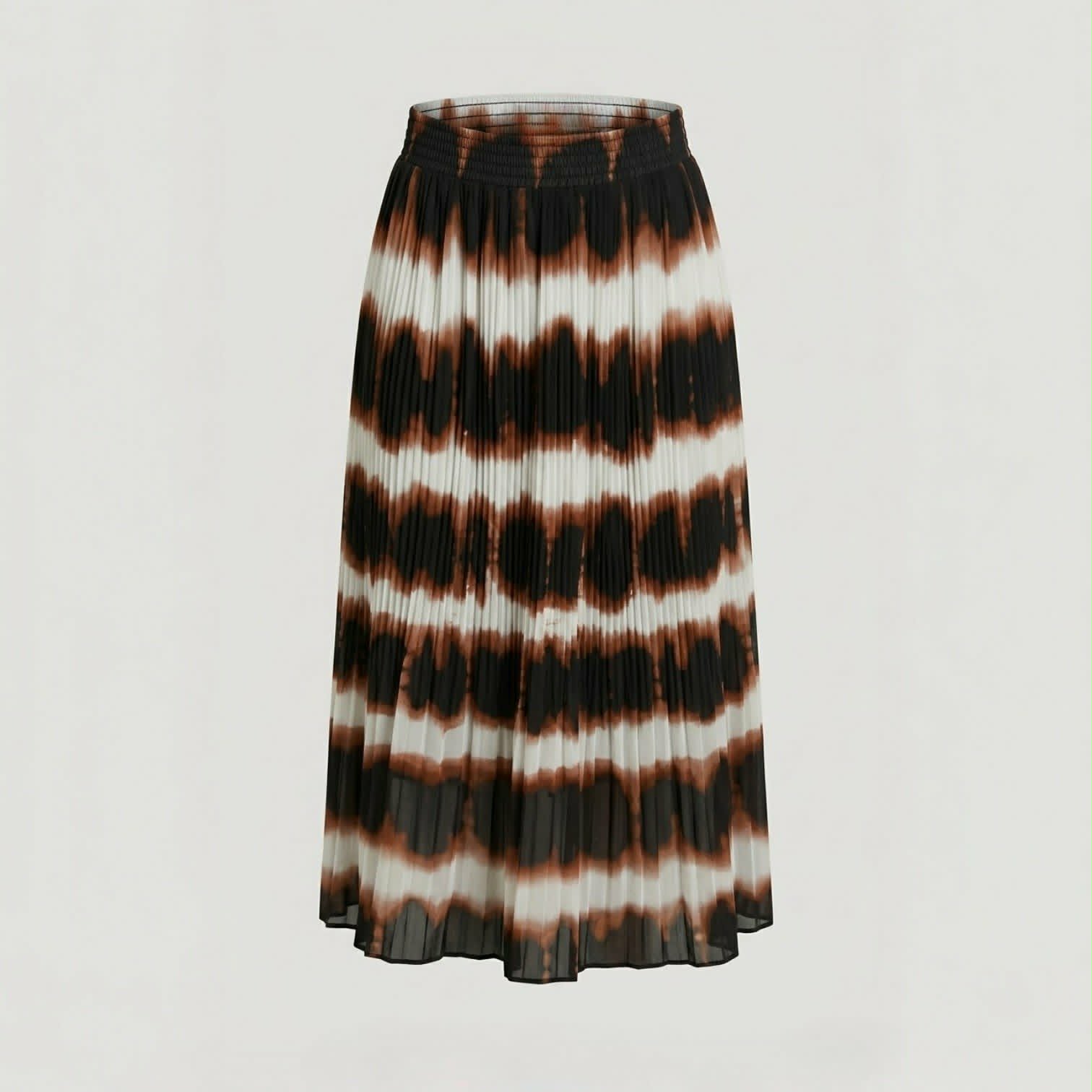 Black & Brown Pleated Skirt - Anko
