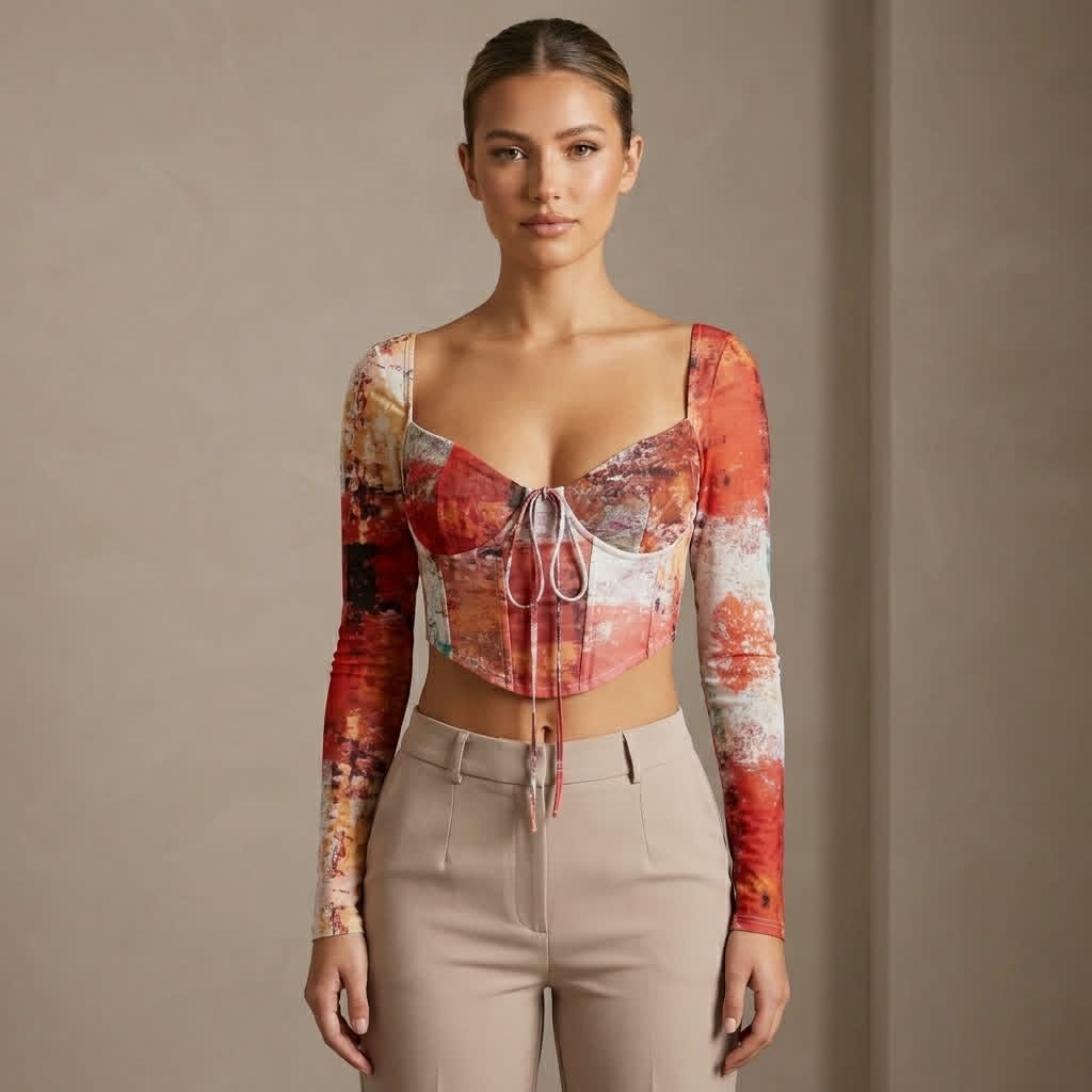 Orange Boned Crop Top - Outcast