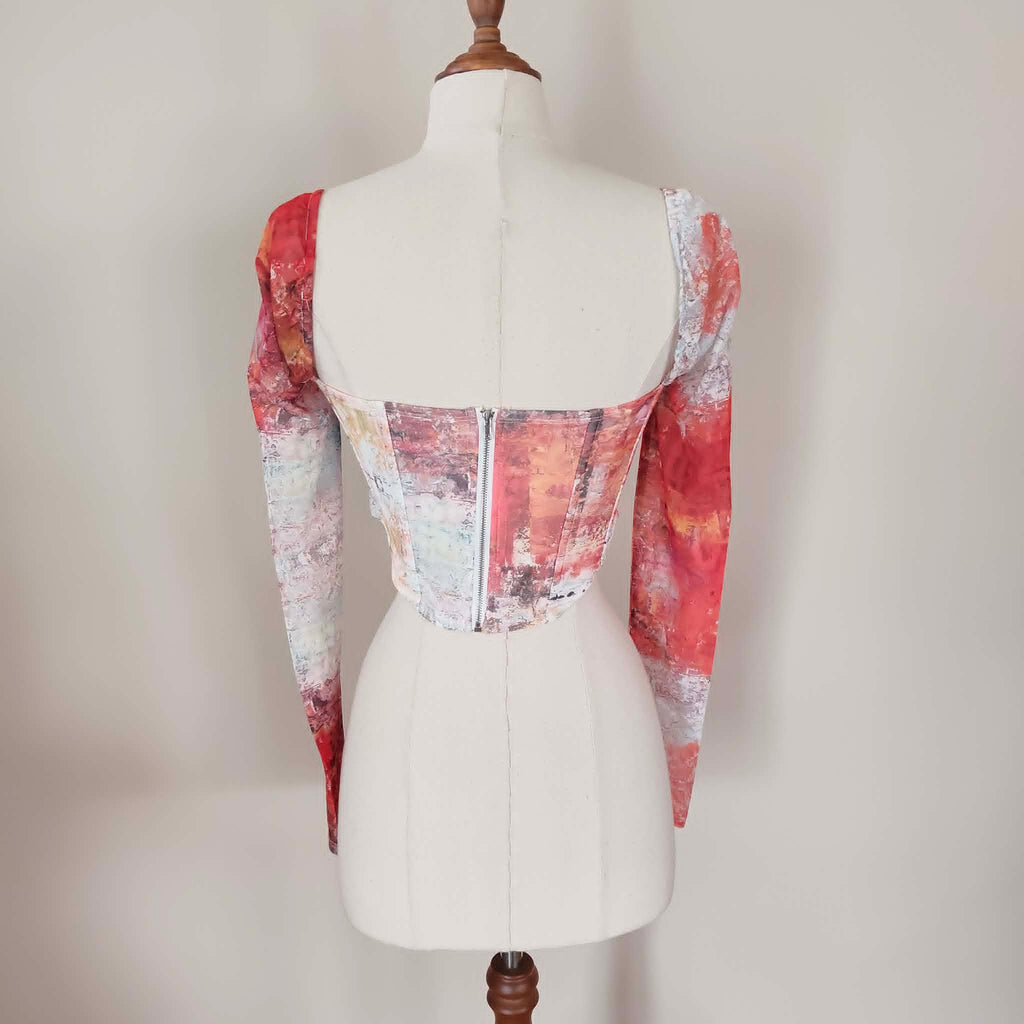 Orange Boned Crop Top - Outcast