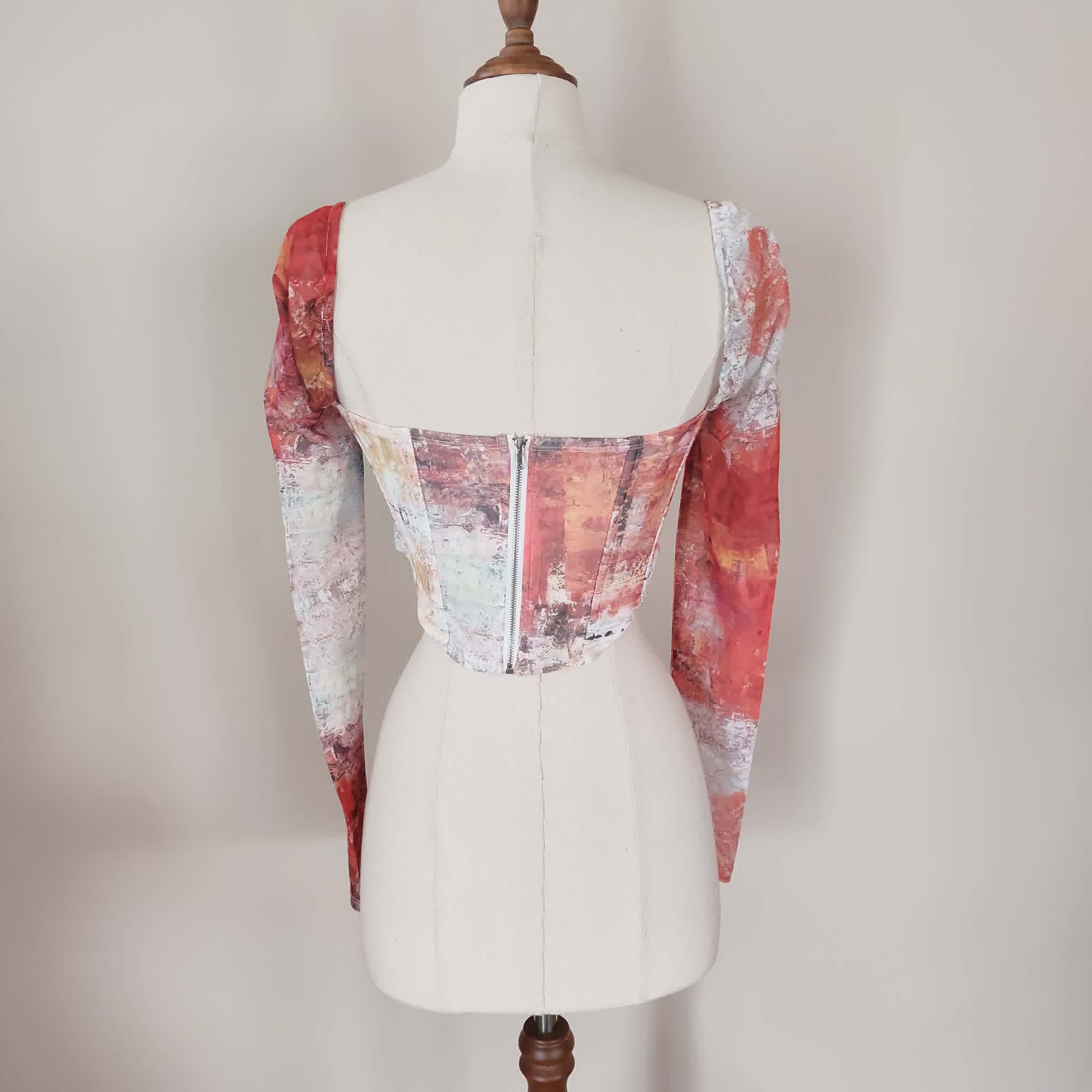 Orange Boned Crop Top - Outcast