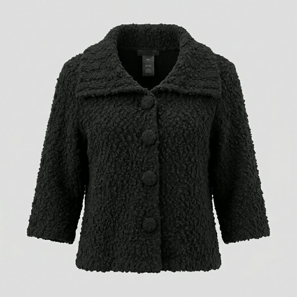Black Fluffy Cardigan - Style & Co