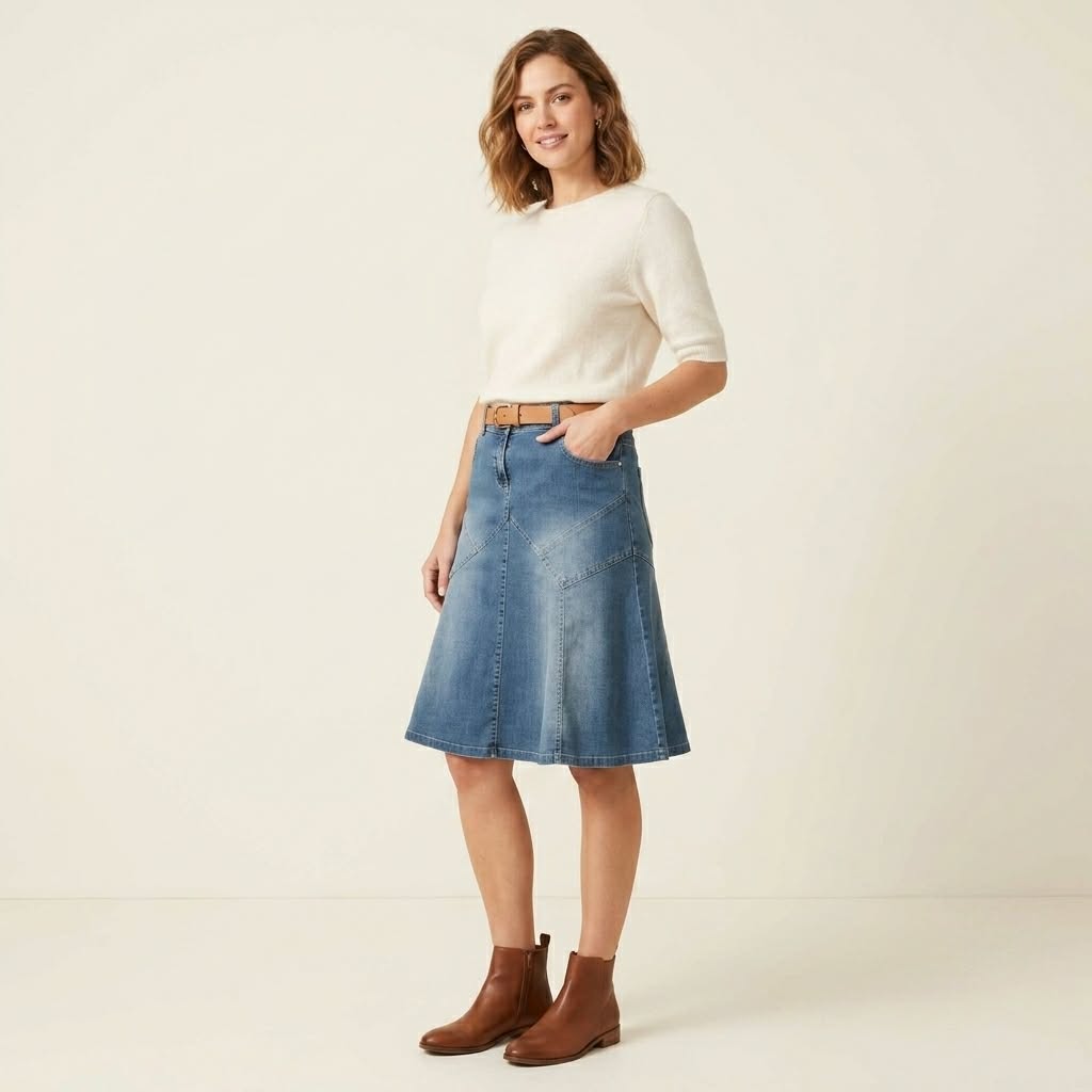 Flared Denim Skirt - Dorothy Perkins