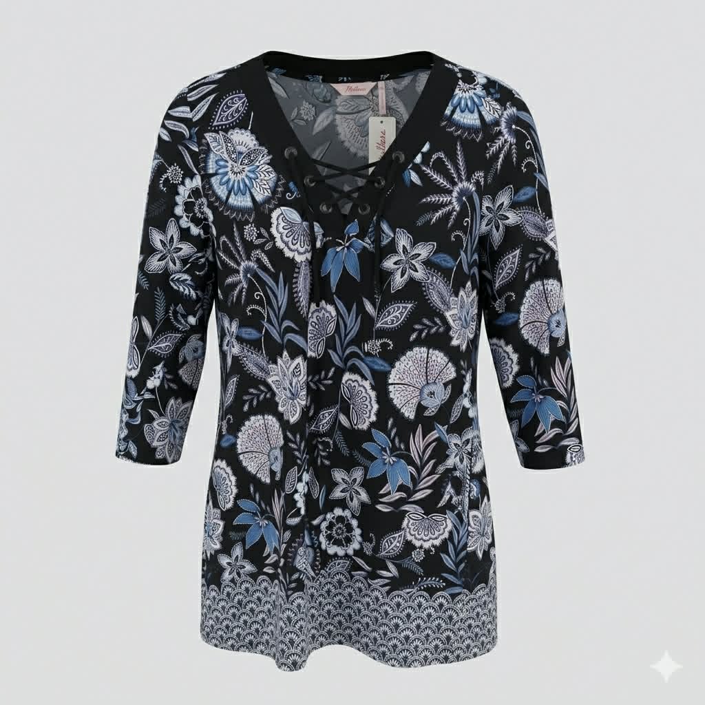 Black Floral Tunic Top - Millers
