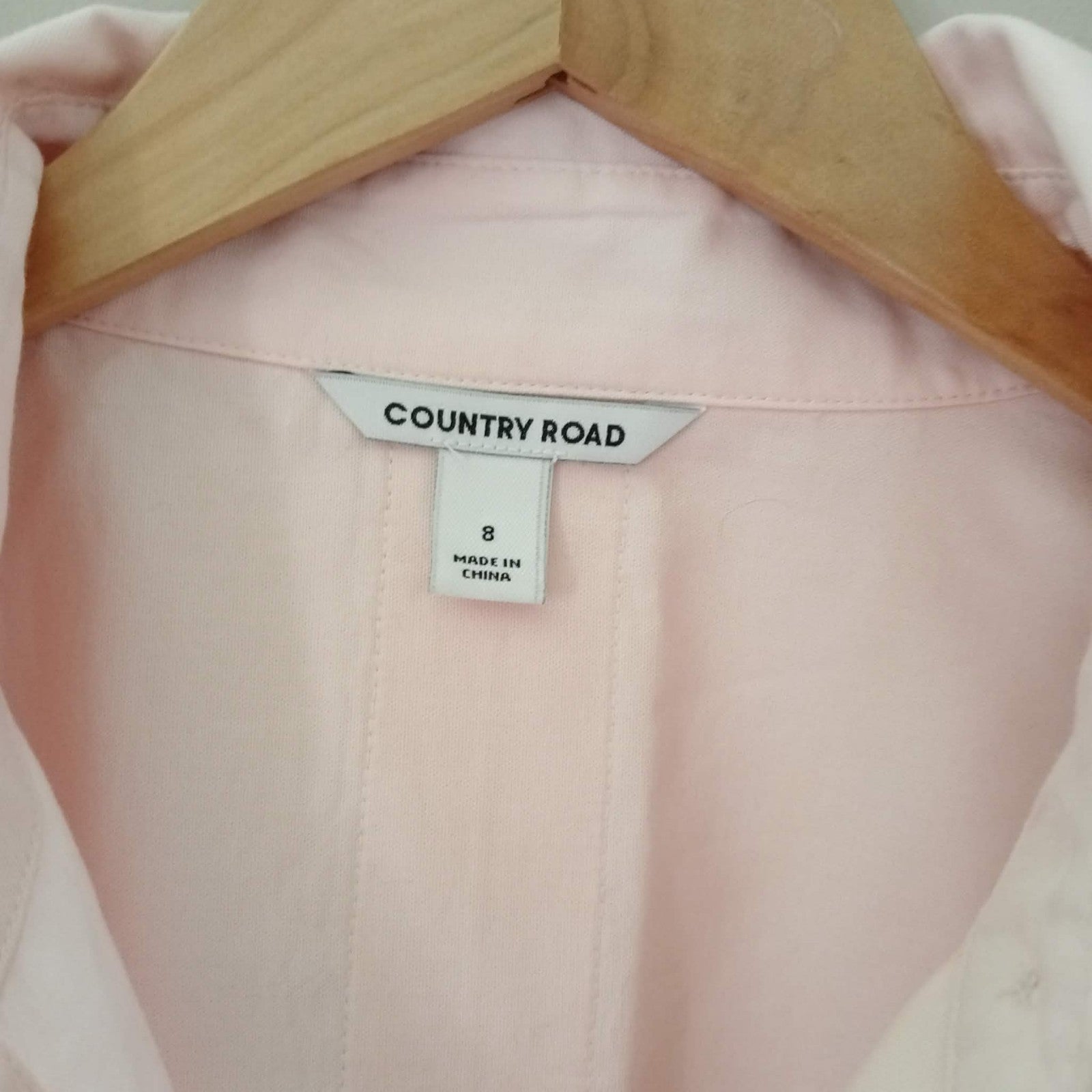 blush pink shirt, country road, size 8, preloved