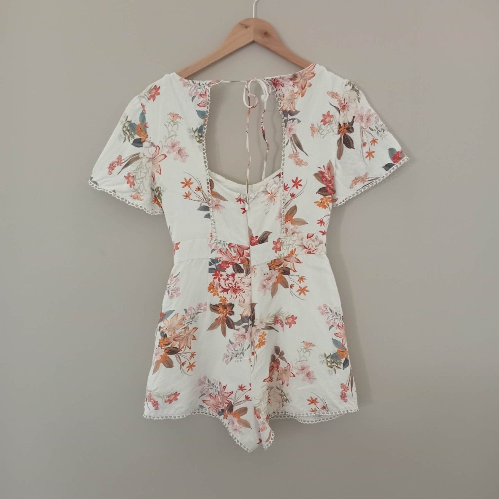 Floral Playsuit With Cut Out - Forever New