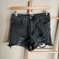 Black Destressed Denim Shorts - Zula & Zephyr