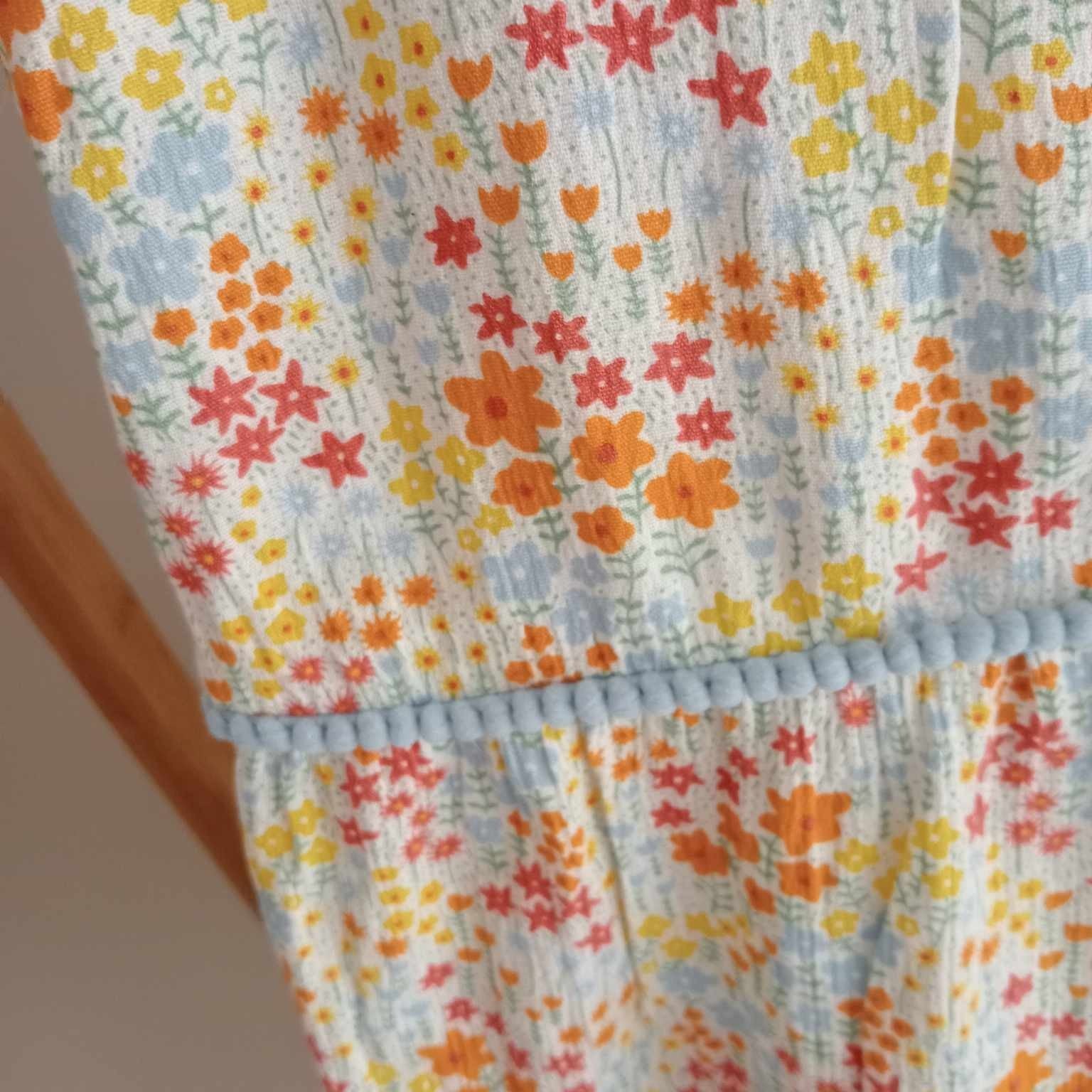 Blue Floral Strappy Dress - Piping Hot