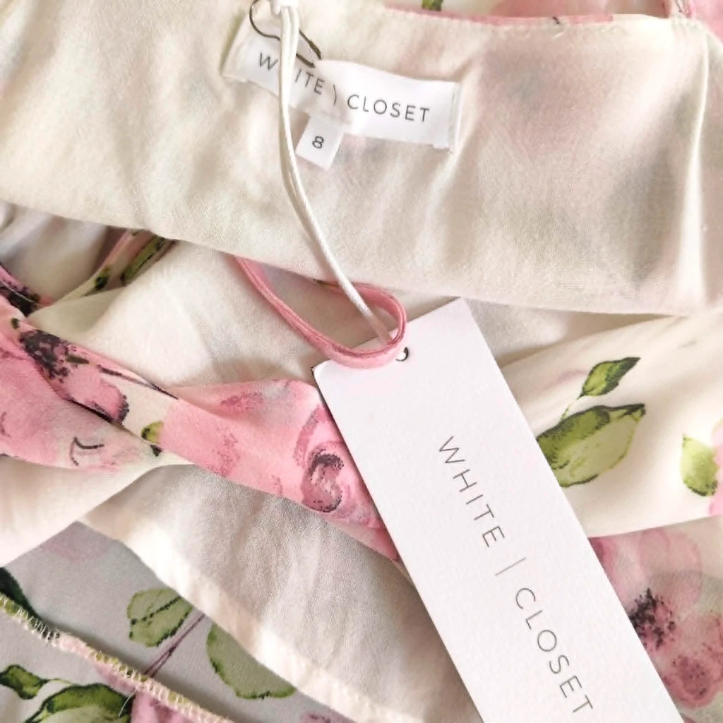 White Floral Wrap Dress - White Closet