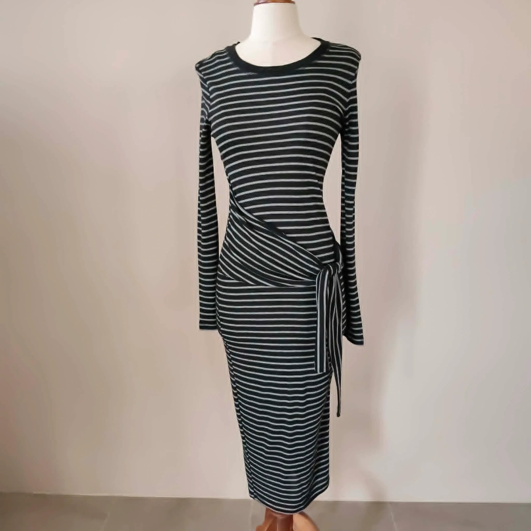 Black & White Stripe Knit Dress - Next